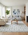 Garden Maze Retreat Collection Area Rug - Hedgegrove Rectangle White  lifestyle 8