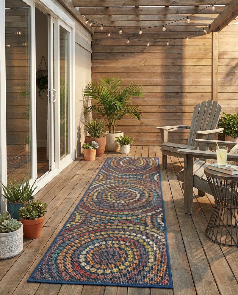 Coastal Terrace Collection Area Rug -  Lagoon Runner Multi  lifestyle 78