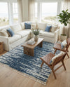 Tranquil Tides Shag Collection Area Rug - Marina Rectangle Blue  lifestyle 61