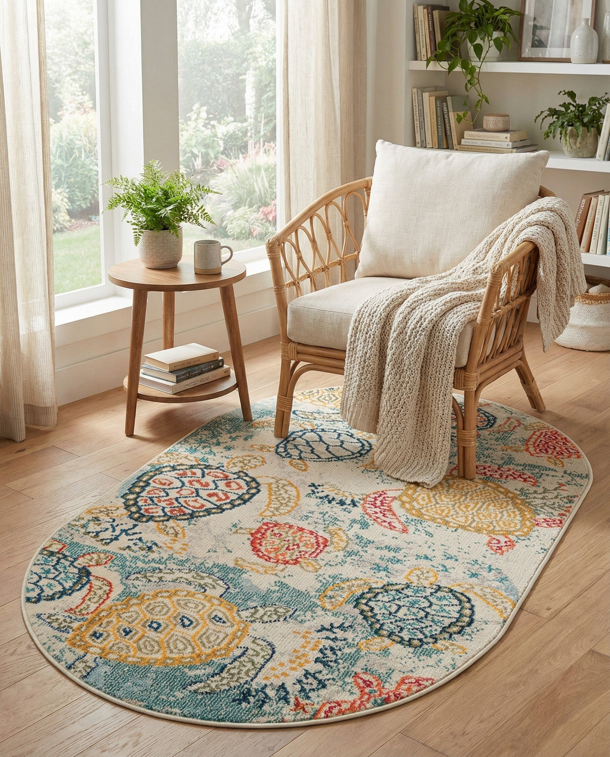 Sorrento Shores Collection Area Rug -  Massa Oval Beige  lifestyle 59