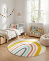 Wonder Tykes Collection Area Rug -  Illusion Round Ivory  lifestyle 46