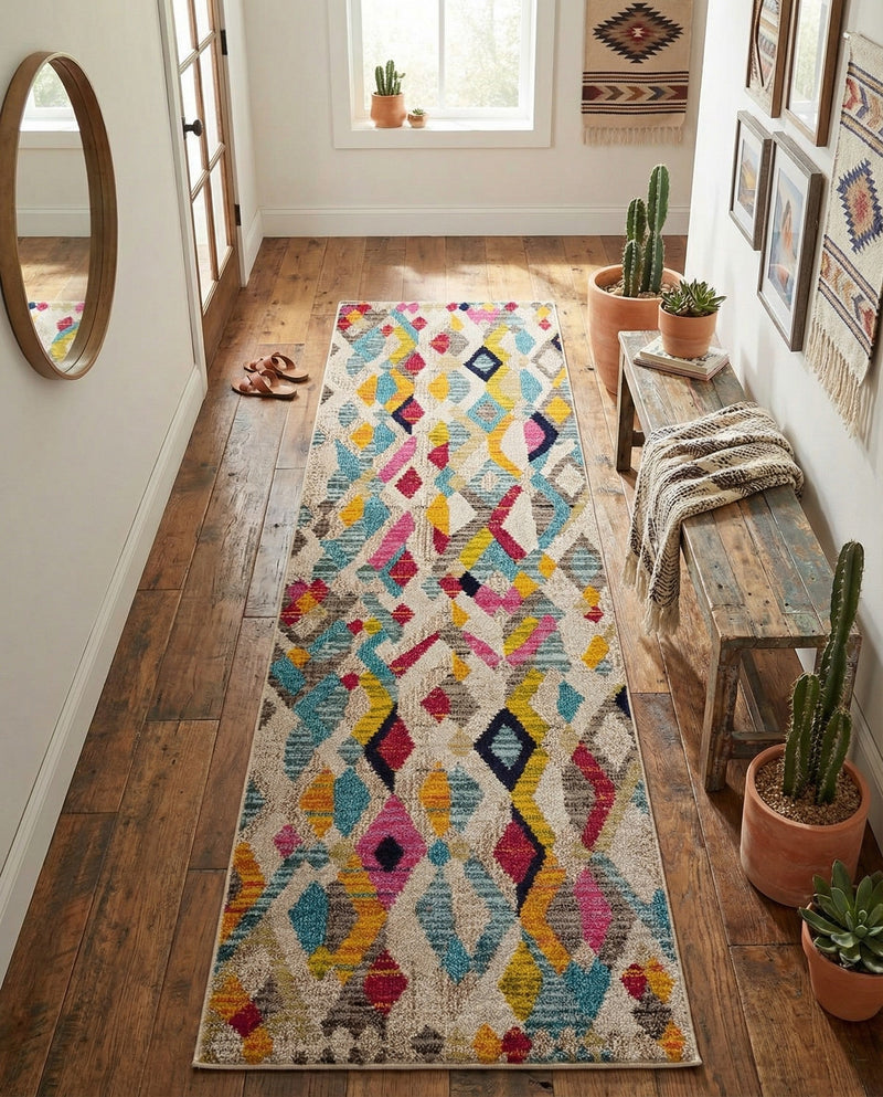 Sedona Vista Collection Area Rug -  Pricklypear Runner Multi  lifestyle 50
