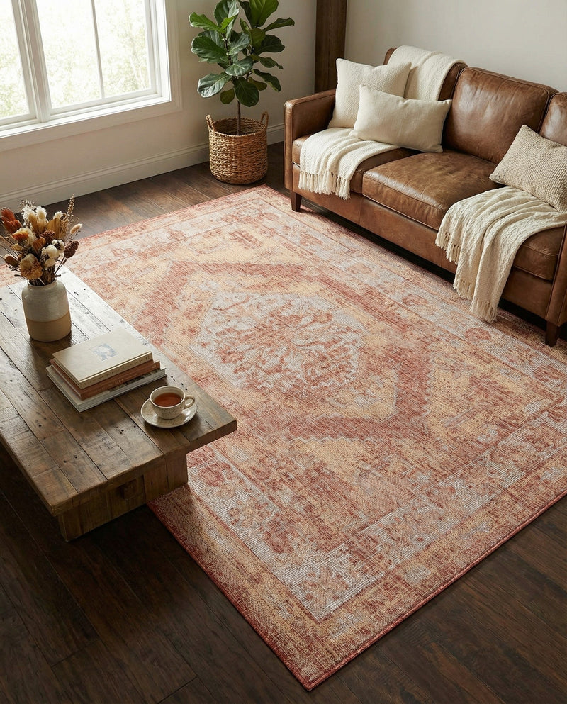 Patio Heritage Collection Area Rug -  Augusta (Rust Red) Rectangle Rust Red  lifestyle 12