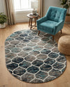 Trellis Mosaic Collection Area Rug -  Pergolatown (Blue Multi) Oval Blue Multi  lifestyle 49