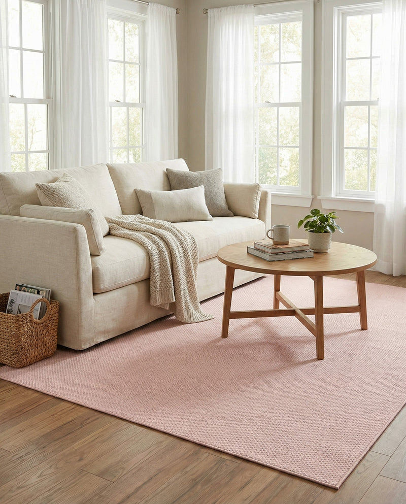 Seaside Serenity Collection Area Rug - Veranda (Whisper Pink) Rectangle Whisper Pink  lifestyle 8