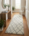 Cozy Haven Shag Collection Area Rug - Serenity (Ivory) Runner Ivory  lifestyle 39