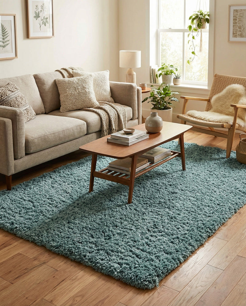Eternal Plush Oasis Collection Area Rug -  Tranquility (Slate Blue) Rectangle Slate Blue  lifestyle 30