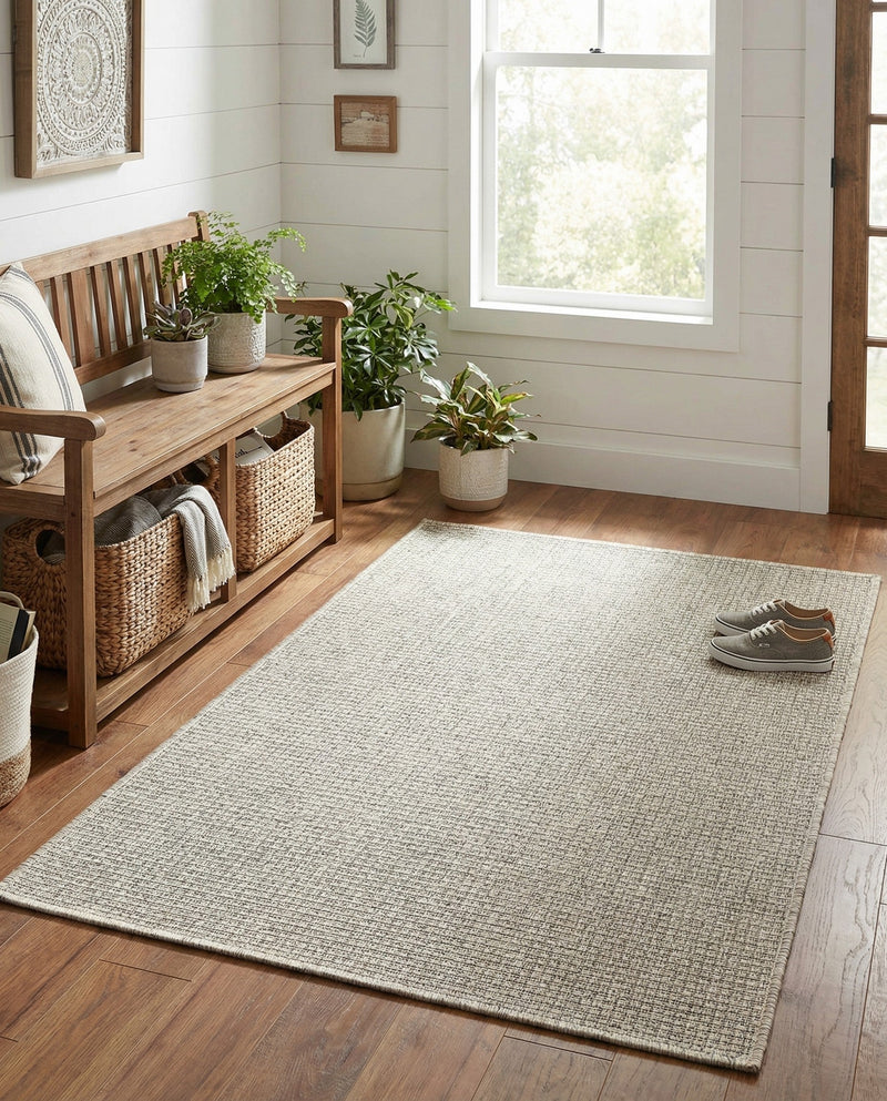 Seaside Serenity Collection Area Rug - Veranda (Light Gray) Rectangle Light Gray  lifestyle 46