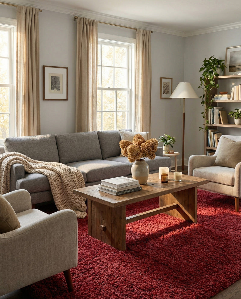 Alpine Plush Collection Area Rug -  Cortina (Poppy) Rectangle Poppy  lifestyle 8