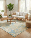 Seaside Blooms Collection Area Rug -  Shalimar Square Soft Blue  lifestyle 71