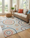 Seaside Blooms Collection Area Rug -  Eden Rectangle Gray  lifestyle 64