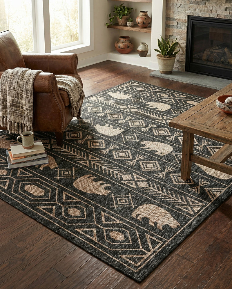 Mesa Oasis Rugs Collection Area Rug - Sundown Rectangle Black  lifestyle 46