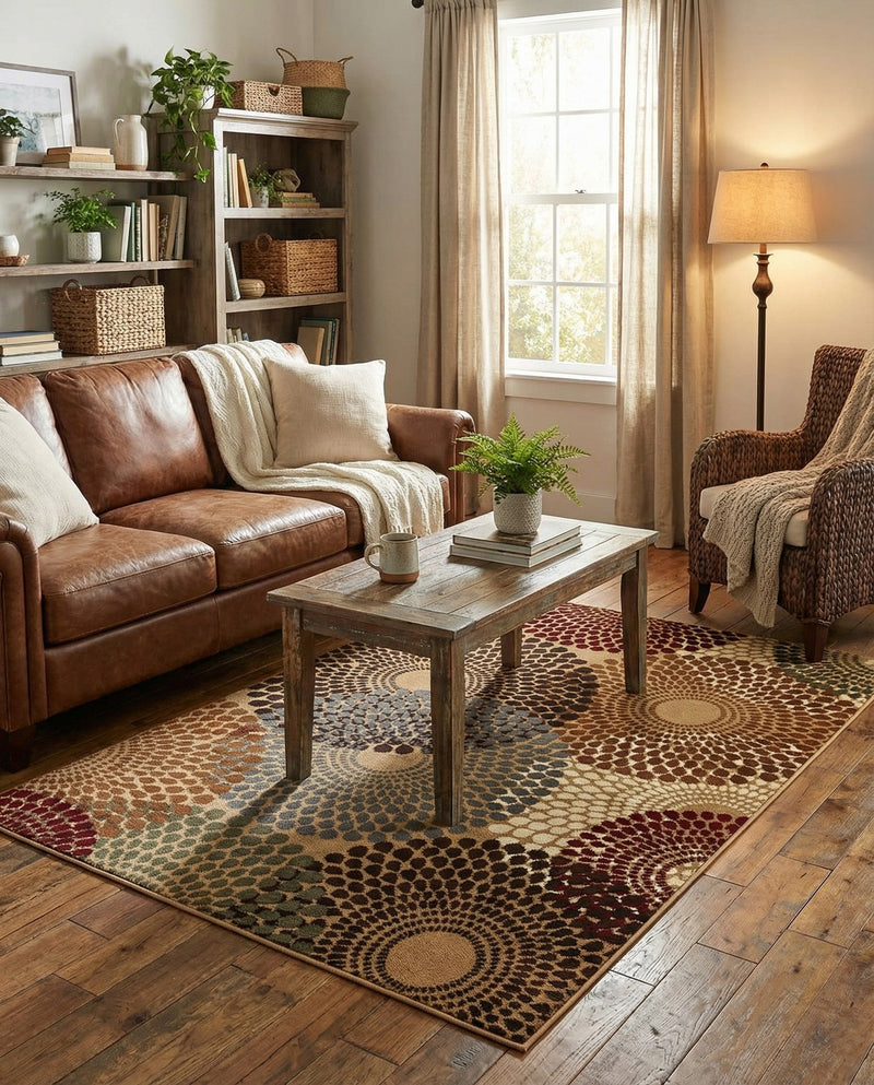 Bistro Lounge Collection Area Rug -  Cappuccino Rectangle Beige  lifestyle 31