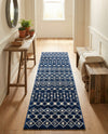 Mediterranean Lattice Collection Area Rug - Santorini (Navy Blue) Runner Navy Blue  lifestyle 35