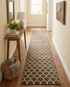 Lattice Gardens Collection Area Rug -  Bloomfield (Brown) Runner Brown  lifestyle 69