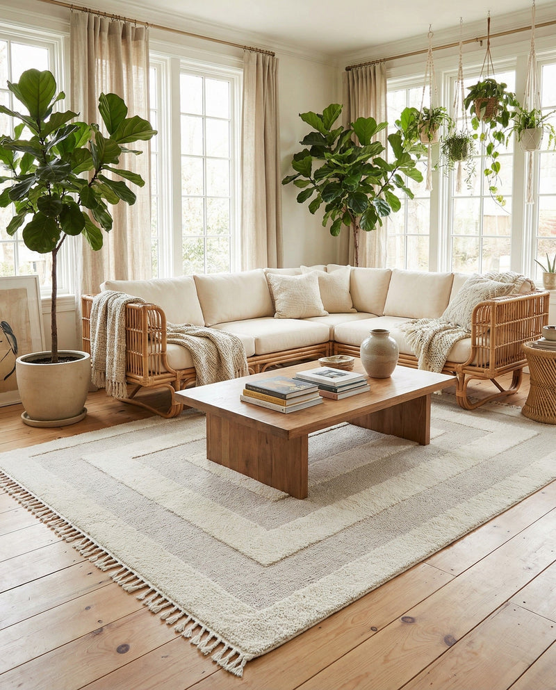 Sahara Chic Collection Area Rug -  Casablanca Rectangle Ivory  lifestyle 14