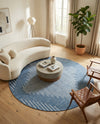 Urban Terrace Collection Area Rug -  Chelsea (Blue) Round Blue  lifestyle 72