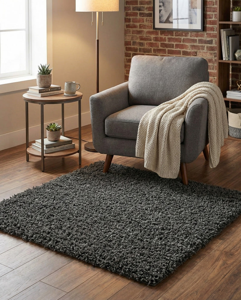 Plush Oasis Collection Area Rug - Serenity (Graphite Gray) Square Graphite Gray  lifestyle 31