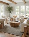 Sequoia Handwoven Jute Collection Area Rug - Aspen Square Black and White  lifestyle 40