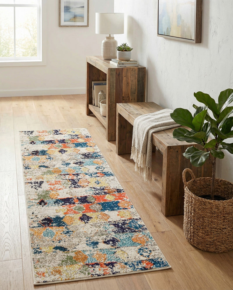 Colorburst Oasis Collection Area Rug -  Marina Runner Ivory  lifestyle 70