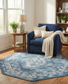 Patio Heritage Collection Area Rug -  Augusta (Blue) Octagon Blue  lifestyle 62