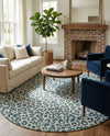 Savannah Escape Collection Area Rug -  Amazon (Teal) Round Teal  lifestyle 42