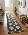 Urban Terrace Collection Area Rug -  Williamsburg Runner Black and White  lifestyle 61