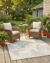 Seaside Blooms Collection Area Rug -  Tranquil Rectangle Gray  lifestyle 8