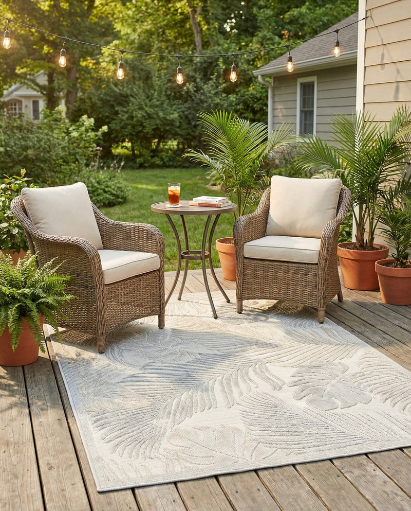Seaside Blooms Collection Area Rug -  Tranquil Rectangle Gray  lifestyle 8