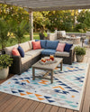 Bahama Breeze Outdoor Collection Area Rug -  Andros Rectangle Gray  lifestyle 13