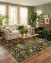 Seaside Blooms Collection Area Rug -  Lotus Rectangle Green  lifestyle 16
