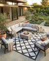 Urban Terrace Collection Area Rug -  Hudson Square Black and White  lifestyle 77