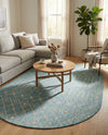Savannah Pergola Collection Area Rug -  Pergola (Aqua) Oval Aqua  lifestyle 43
