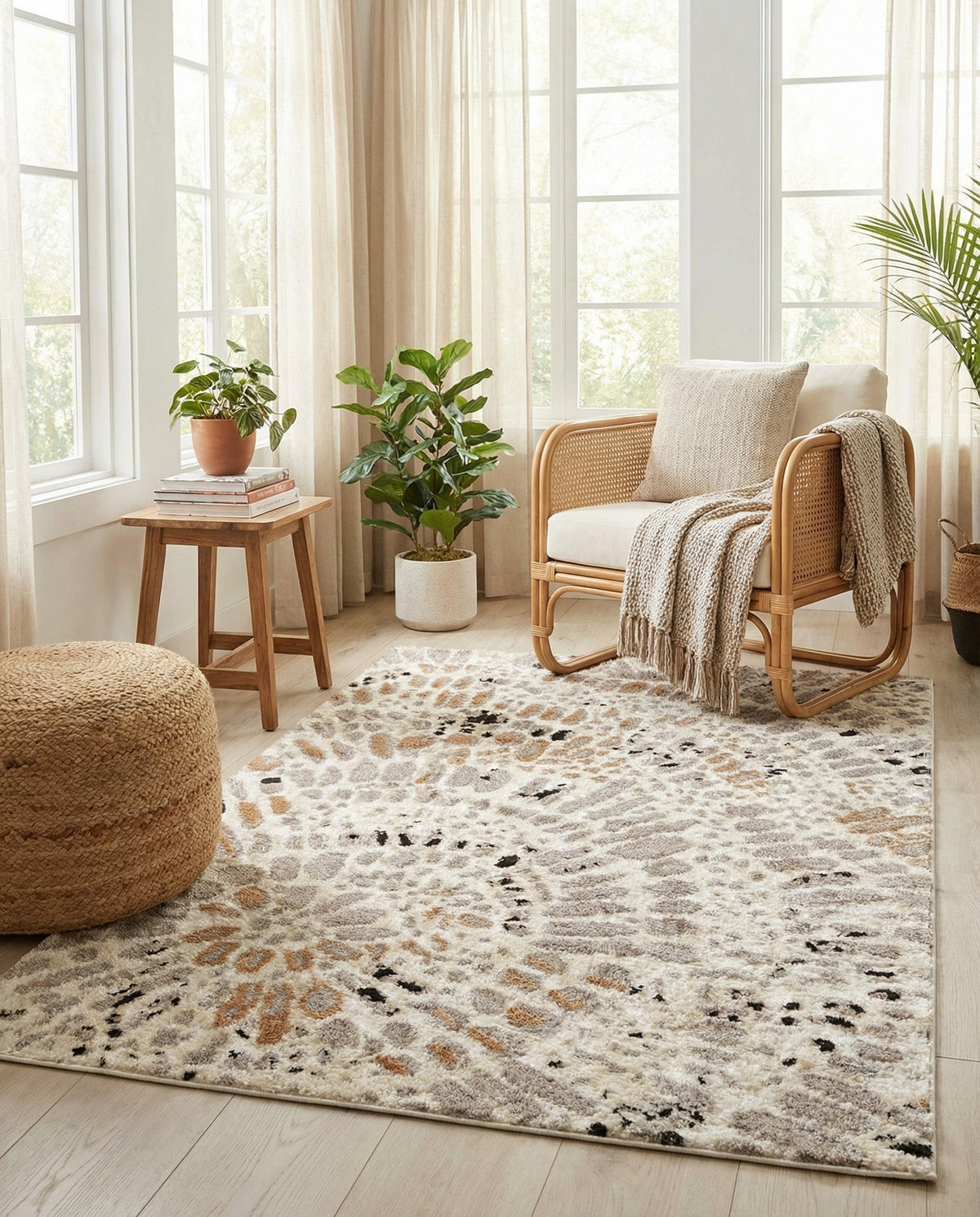 Sienna Collection Area Rug -  Modena Rectangle Ivory  lifestyle 18