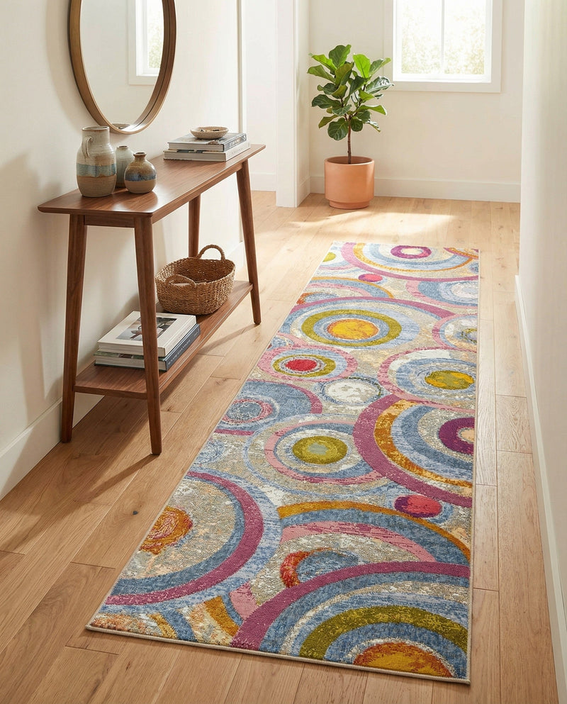 Urban Terrace Collection Area Rug -  Plaza Runner Multi  lifestyle 61
