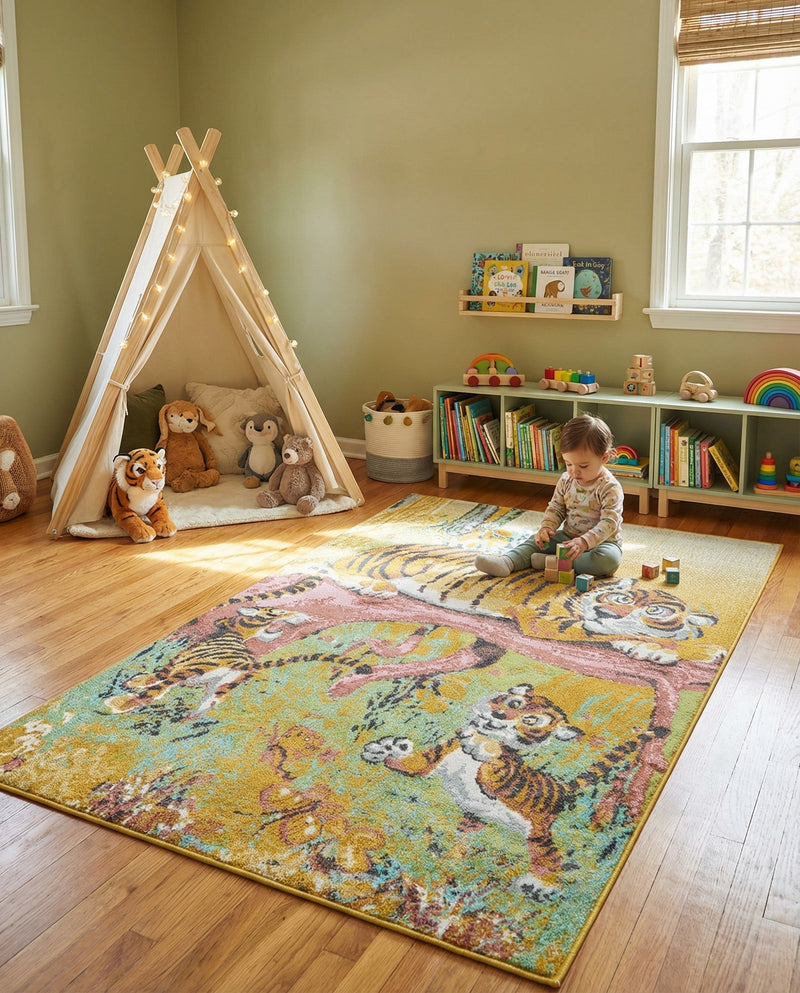 Wonder Tykes Collection Area Rug -  Groove Rectangle Multi  lifestyle 11