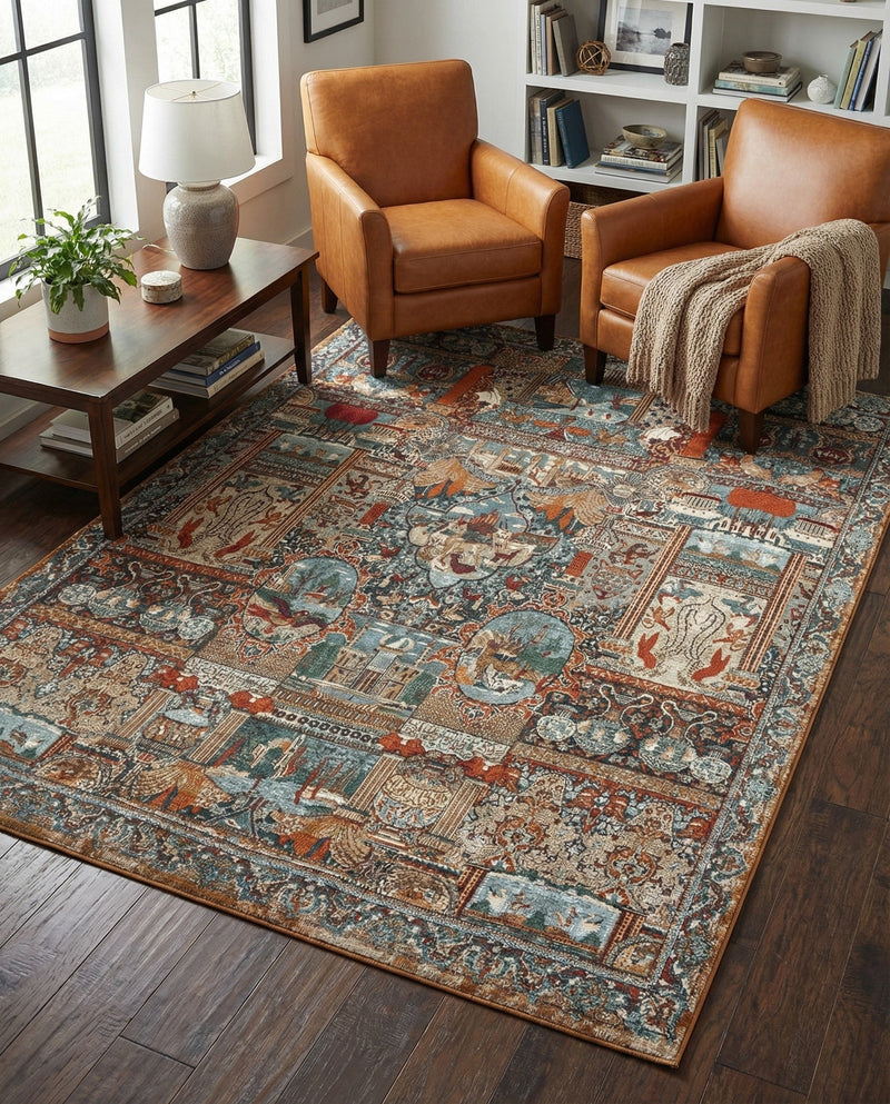 Patio Heritage Collection Area Rug -  Oasis Rectangle Multi  lifestyle 31