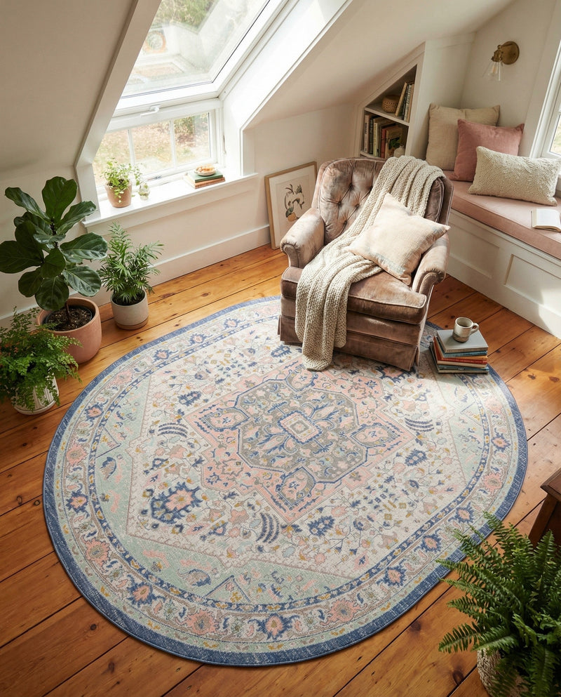 Savannah Series Collection Area Rug - Charleston (Multi) Oval Multi  lifestyle 53