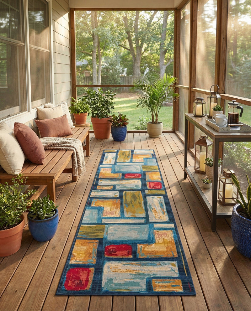 Urban Terrace Collection Area Rug -  Portico Runner Multi  lifestyle 44
