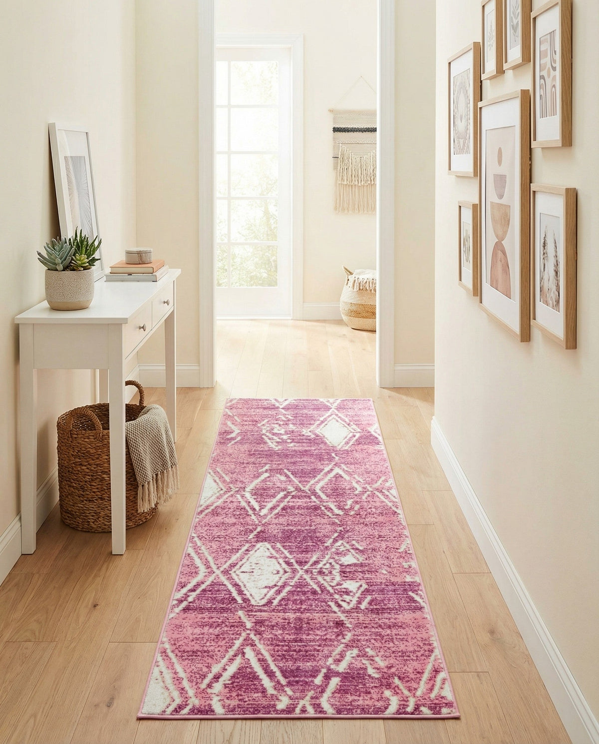 Metro Heights Collection Area Rug -  Madison Runner Pink  lifestyle 158