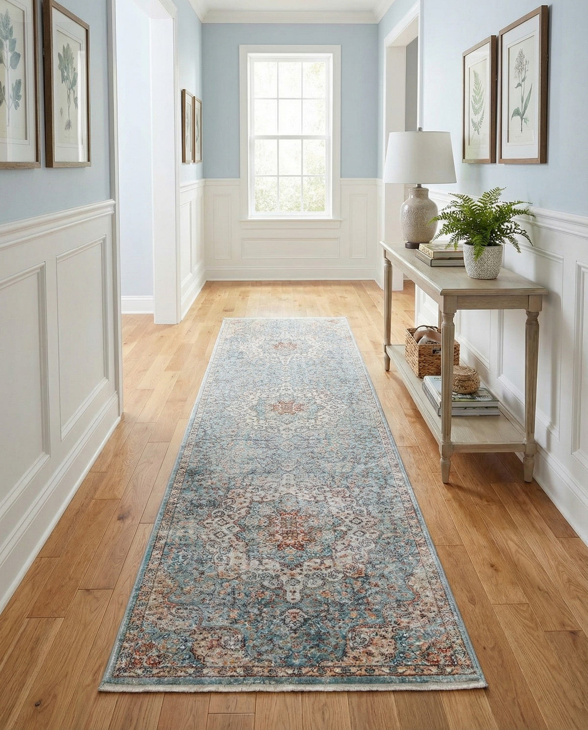 Coastal Haven Collection Area Rug - Seabreeze (Blue) Runner Blue  lifestyle 46