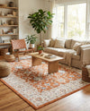 Savannah Elegance Collection Area Rug - Augusta (Rust Red) Rectangle Rust Red  lifestyle 25