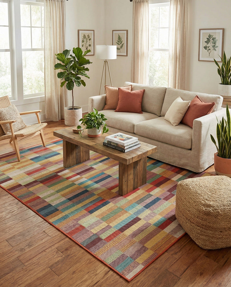Coastal Terrace Collection Area Rug -  Harbor Rectangle Multi  lifestyle 11