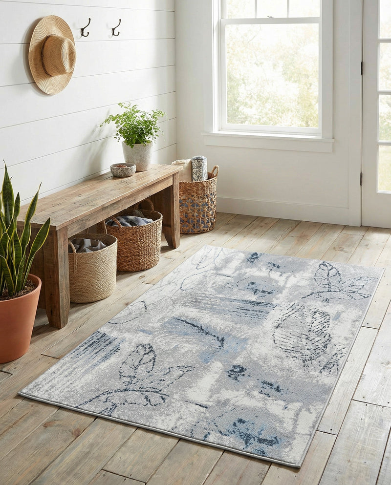 Aegean Elegance Washables Collection Area Rug -  Paros Rectangle Ivory Gray  lifestyle 11
