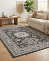 Tribal Terrace Treasures Collection Area Rug -  Incan Isle (Charcoal Gray) Rectangle Charcoal Gray  lifestyle 31