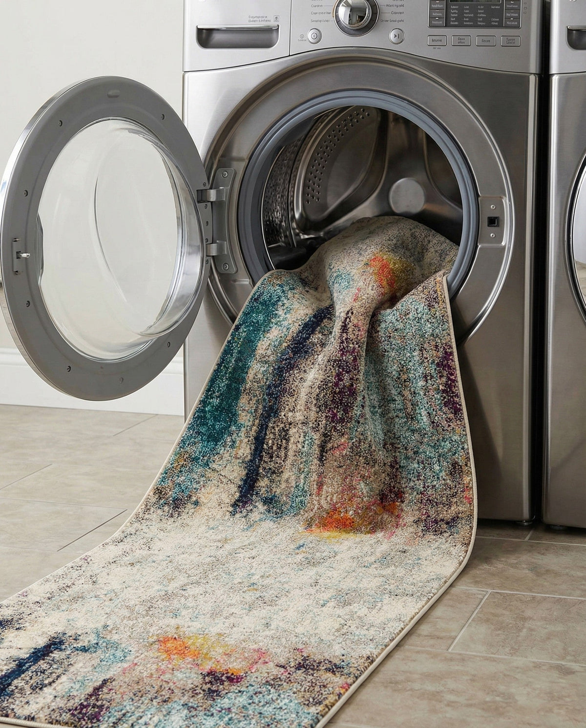 Chromatic Oasis Collection Area Rug -  Azure Runner Beige  lifestyle 116