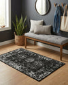 Riviera Elegance Collection Area Rug - Antibes (Black) Rectangle Black  lifestyle 20