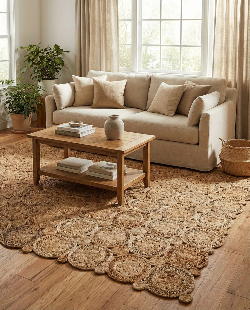 Woven Seaside Jute Collection Area Rug - Whittaker Rectangle Natural  lifestyle 9