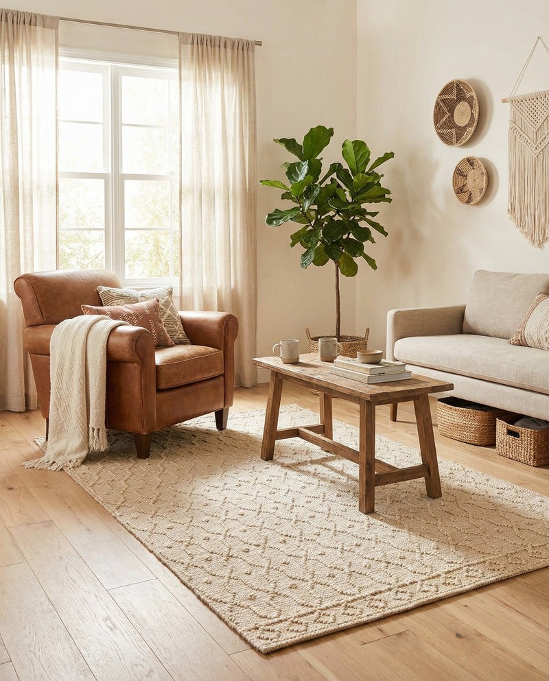 Savannah Weave Collection Area Rug - Serengeti Rectangle Ivory  lifestyle 14