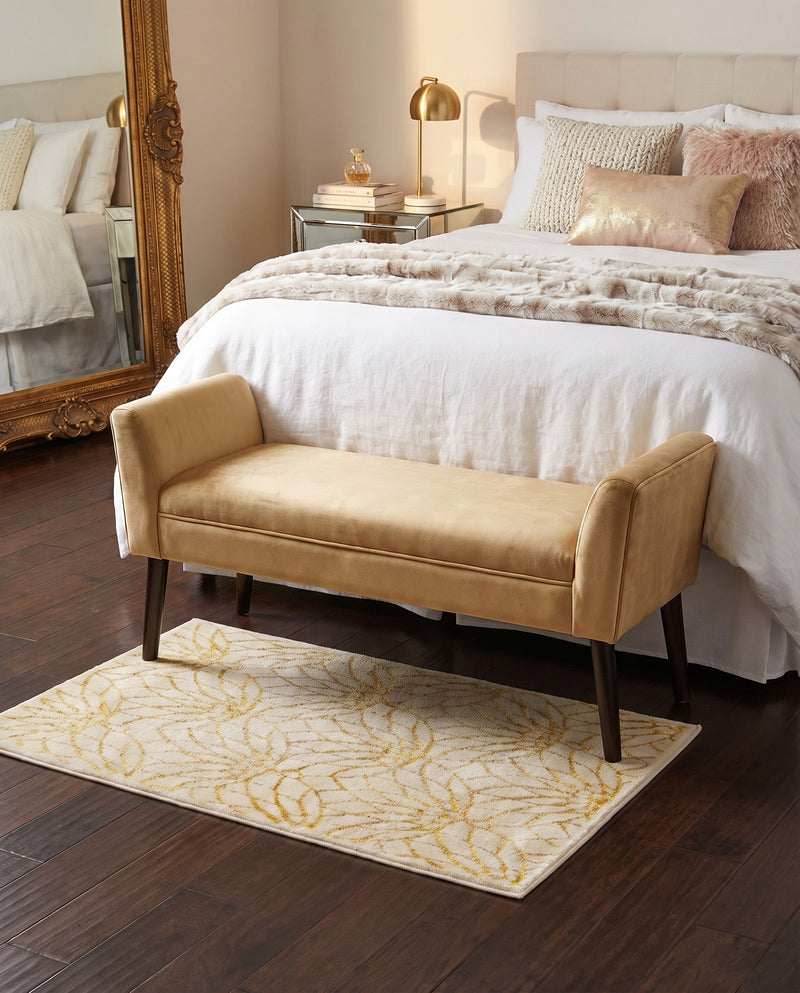 Hollywood Luxe Collection Area Rug -  Rodeo Rectangle White Gold  lifestyle 54